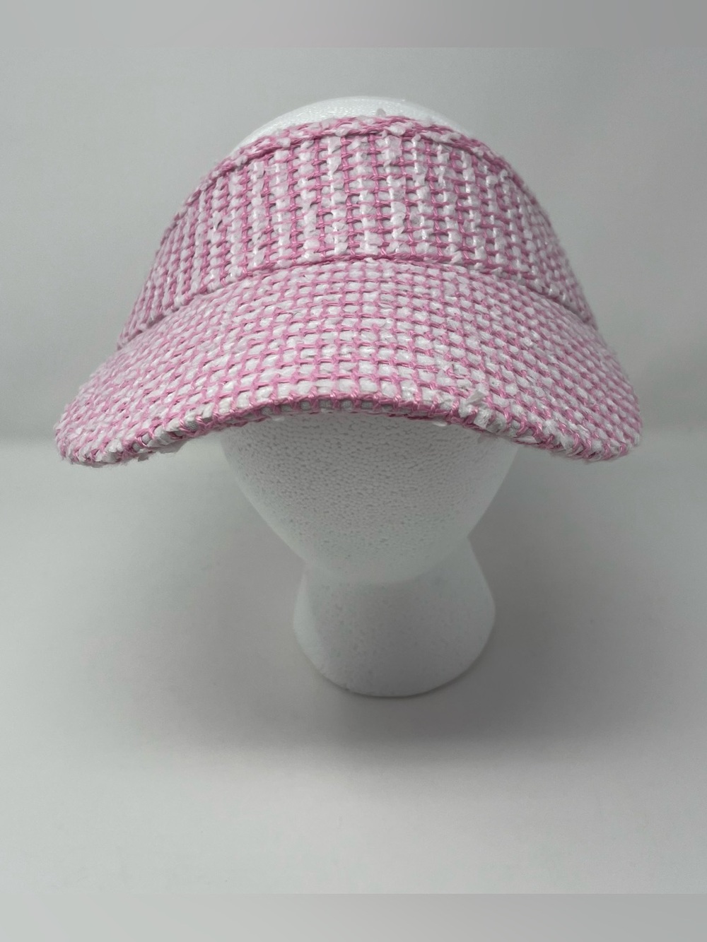 Lele Sadoughi Bow Tie Visor Pink Check 100% Cotton